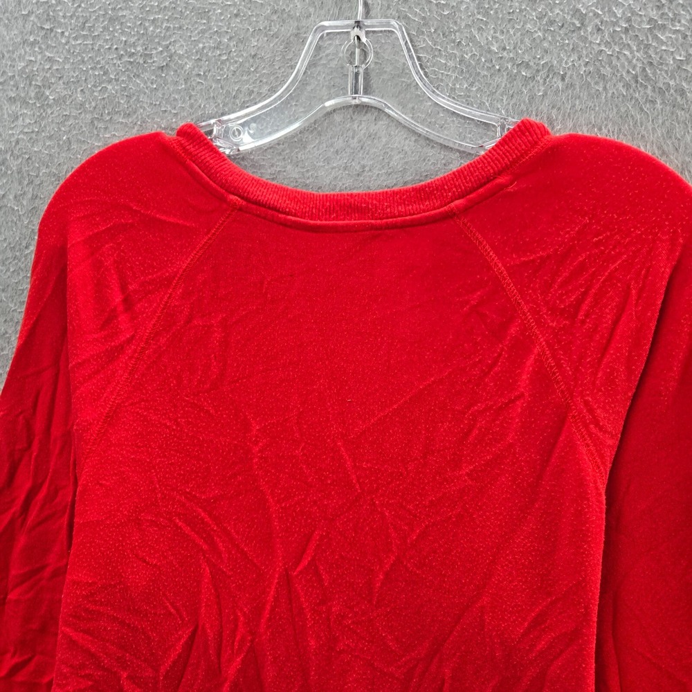 ATHLETA Women Sweatshirt Medium Red Asymmetrical Hem Criss Cross Pullover - Picture 5 of 9
